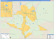 Silver Bow County Wall Map Basic Style